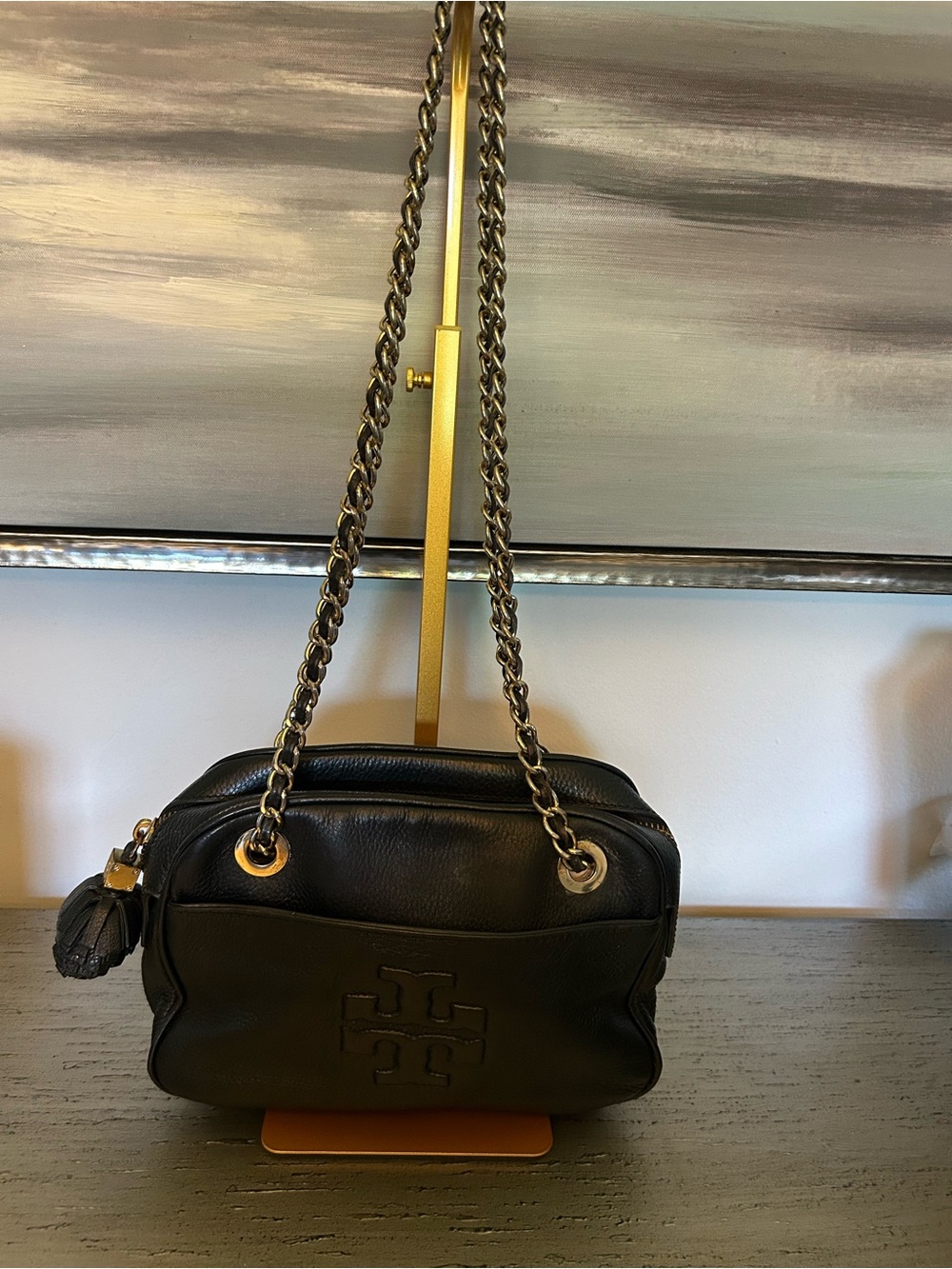 Tory Burch Thea Chain Black Leather Crossbody Bag EXCELLENT CONDITION - Picture 2 of 16